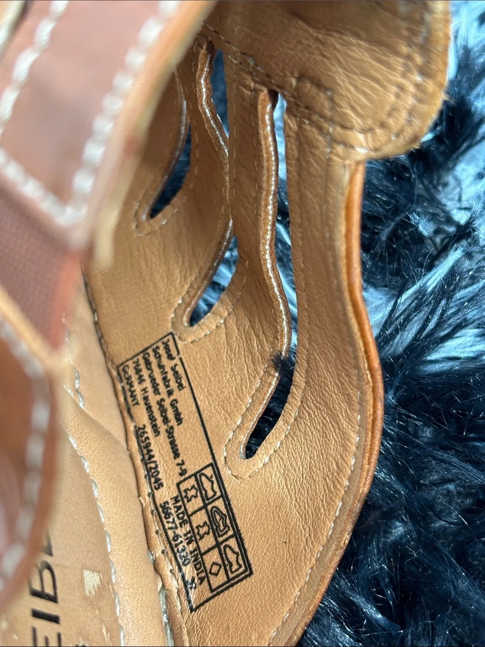 Josef Seibel brown leather slide on Catalonia 77 Sandal wedge shoes  37 (6.5-7)